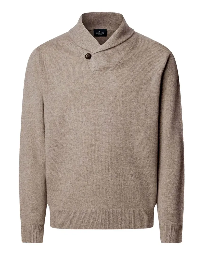 Hackett Pullover mit Schalkragen und Knopfdetail - Nude Nude