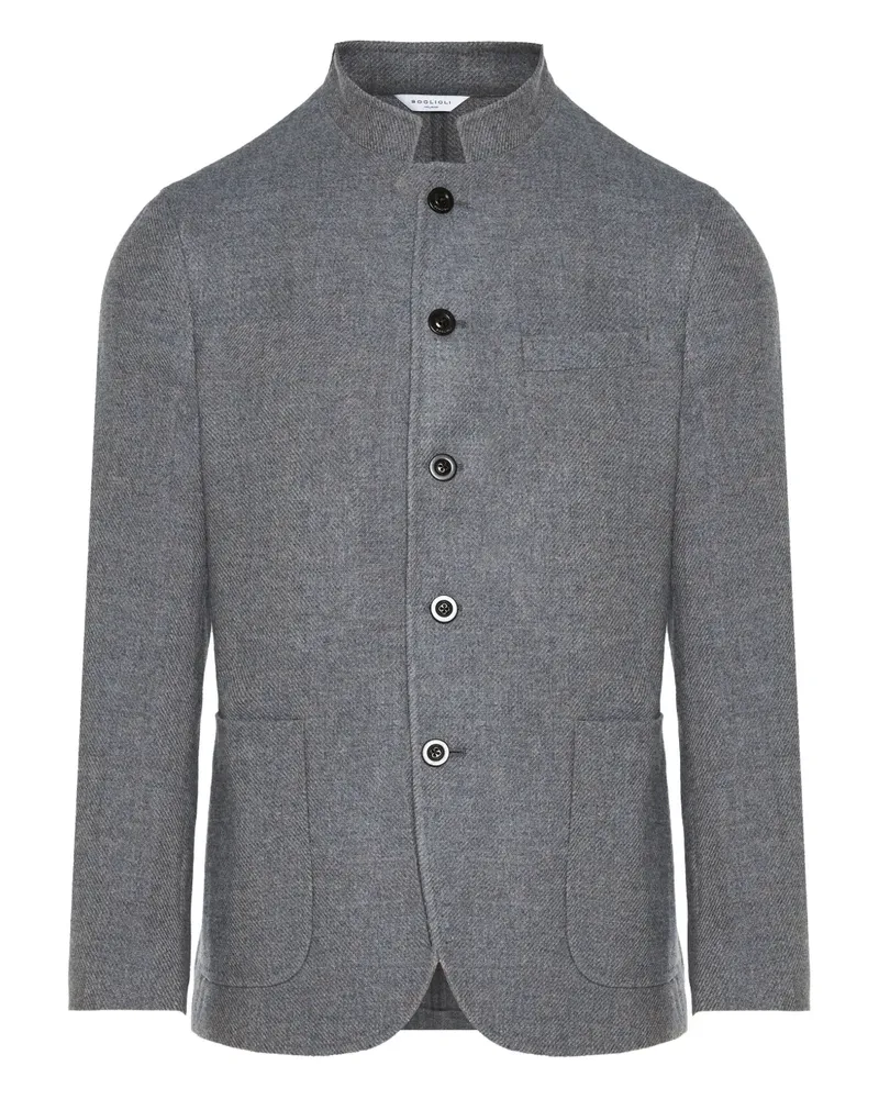Boglioli Geknöpfte Jacke ohne Kragen - Grau Grau