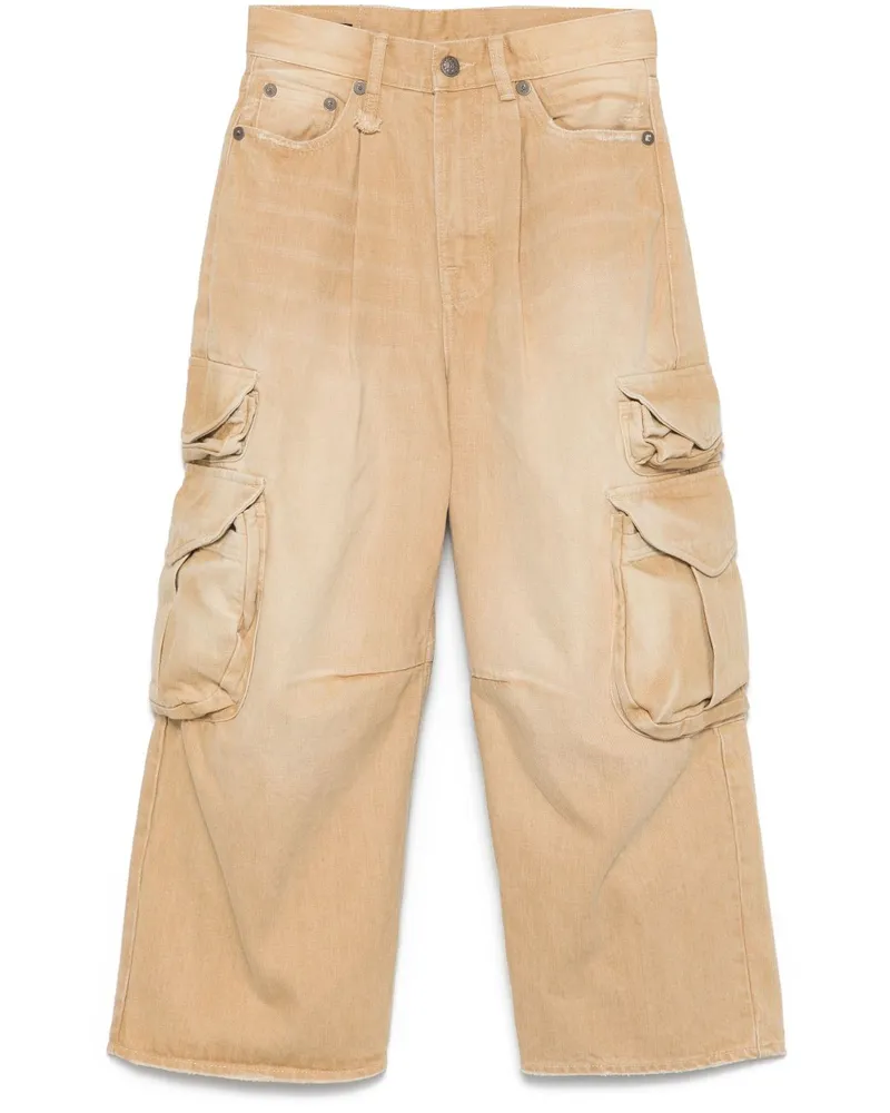 R13 Cargohose mit Streifendetail - Braun Braun