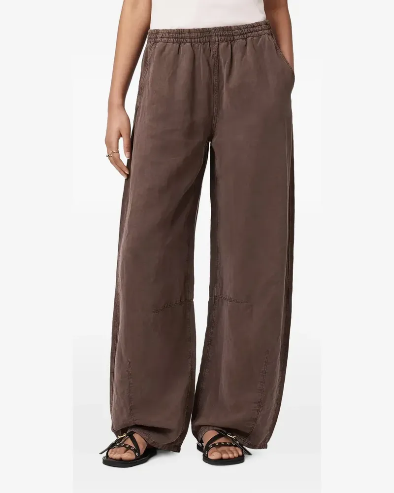 AllSaints Jett elasticated-waistband wide-leg trousers - Braun Braun