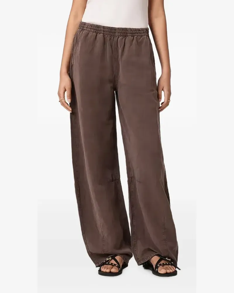 AllSaints Jett elasticated-waistband wide-leg trousers - Braun Braun