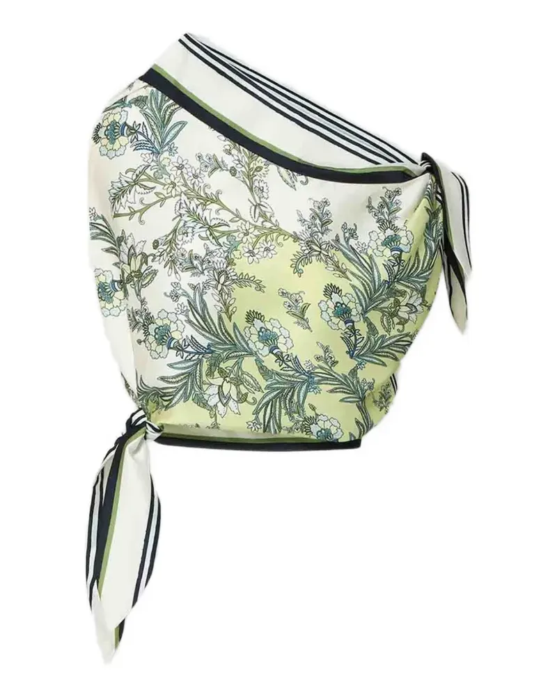 Veronica Beard Tari floral-print one-shoulder top - Grün Grün