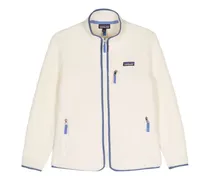 Retro Pile Fleecejacke - Weiß