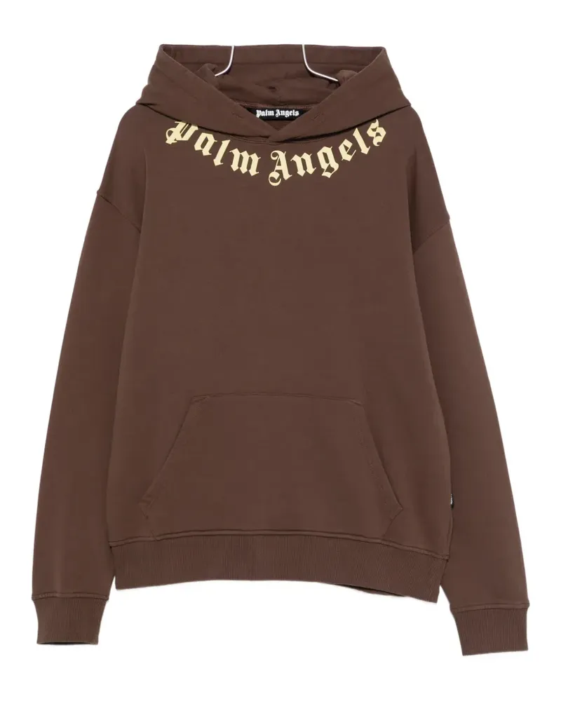 Palm Angels Neck Logo printed hoodie - Braun Braun