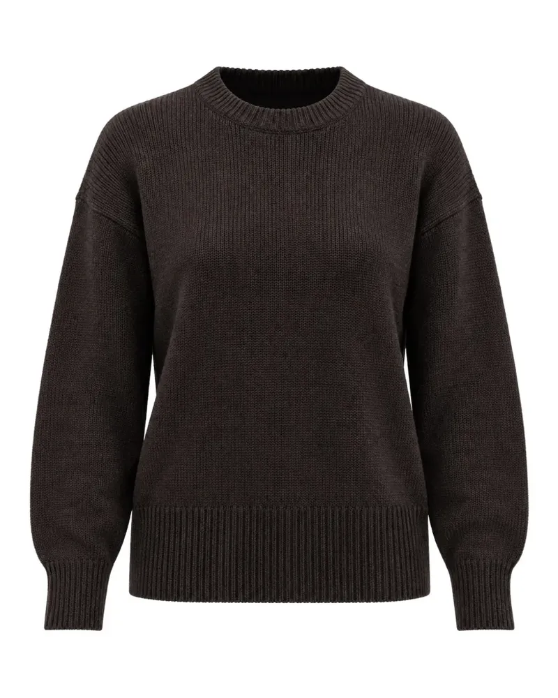 Autumn Cashmere Kastiger gerippter Strickpullover - Braun Braun