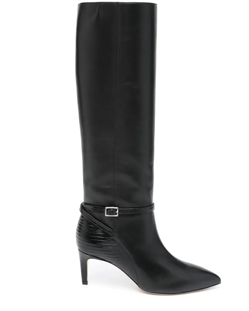 Paris Texas Stiefel mit spitzer Kappe 70mm - Schwarz Schwarz