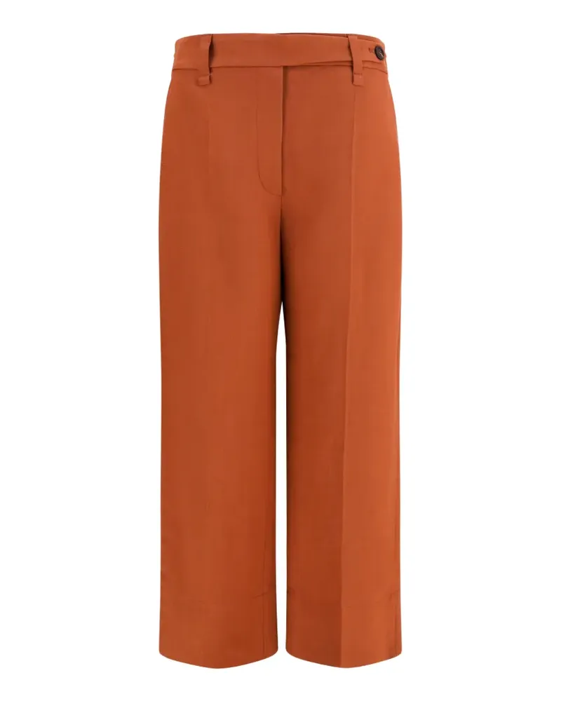 Brunello Cucinelli Cigarette pressed-crease wide-leg trousers - Orange Orange