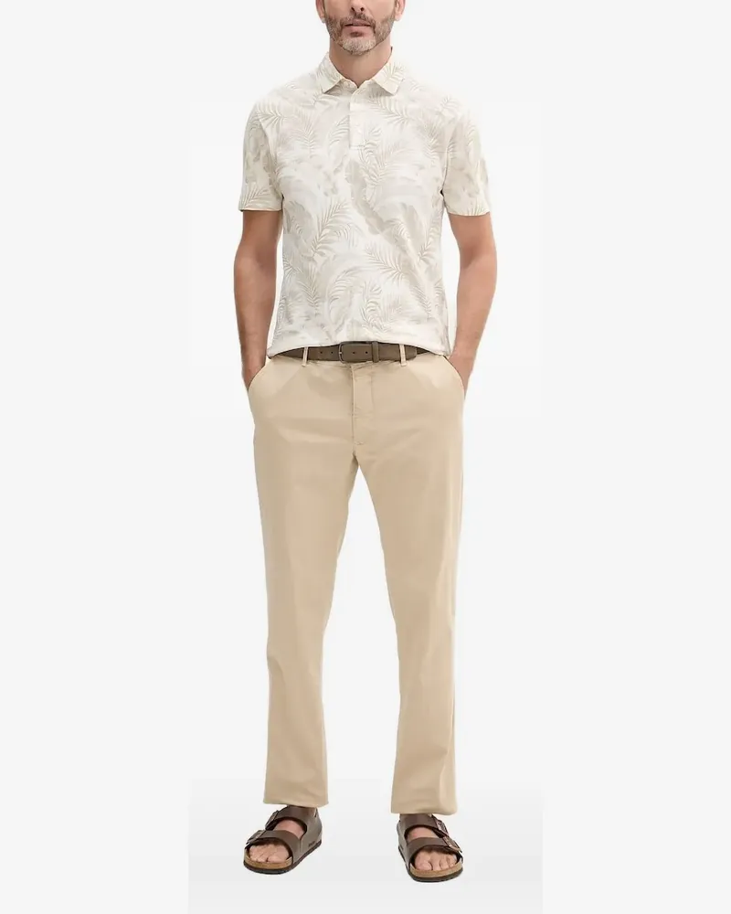 Hackett Poloshirt mit Blatt-Print - Nude Nude