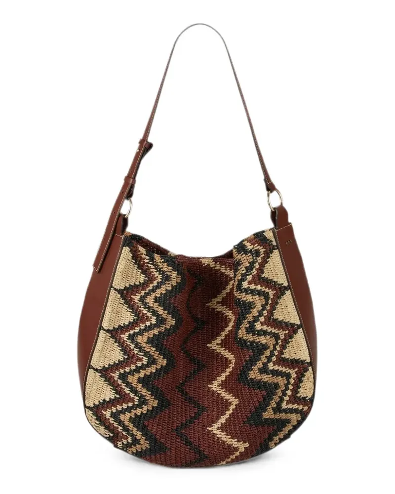 ba&sh Arya zigzag-pattern shoulder bag - Braun Braun