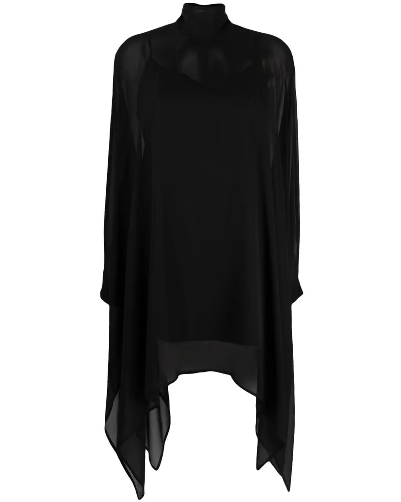 P.A.R.O.S.H. P.A.R.O H. Transparente Tunika - Schwarz Schwarz
