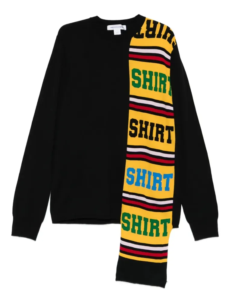 Comme des Garçons panelled shirt-detail sweater - Schwarz Schwarz