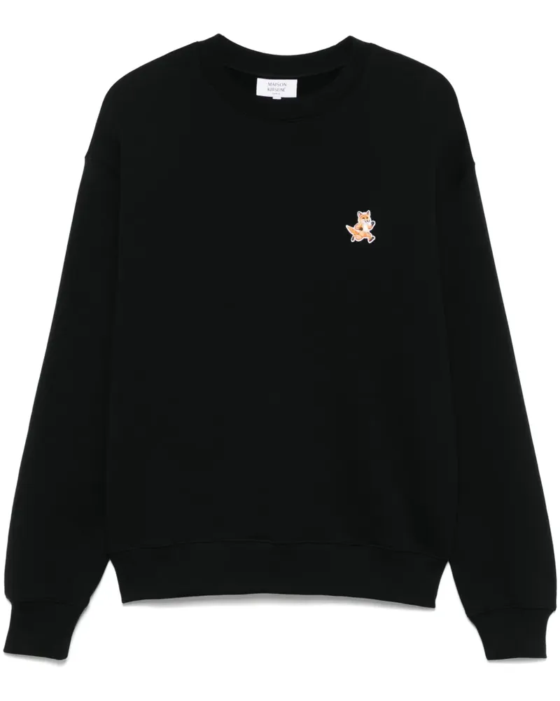 Kitsuné Sweatshirt mit Speedy Fox-Applikation - Schwarz Schwarz