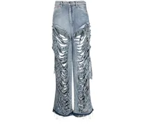 Ausgeblichene Jeans - Blau