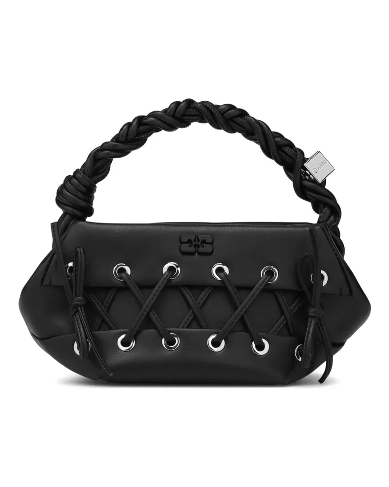 Ganni Bou Mini-Tasche mit Schnürung - Schwarz Schwarz
