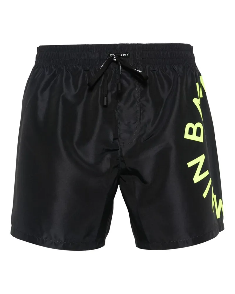 Balmain logo-print swim shorts - Schwarz Schwarz