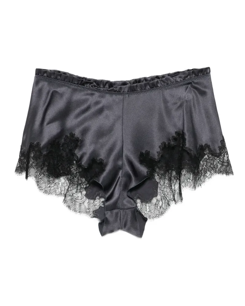 Carine Gilson Seidenshorts mit Spitzenbesatz - Grau Grau
