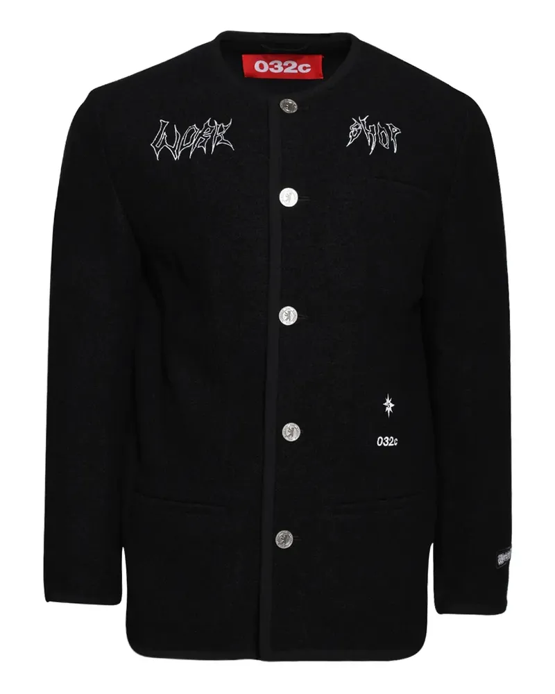 032c Ghost Writer Jacke mit Stickerei - Schwarz Schwarz