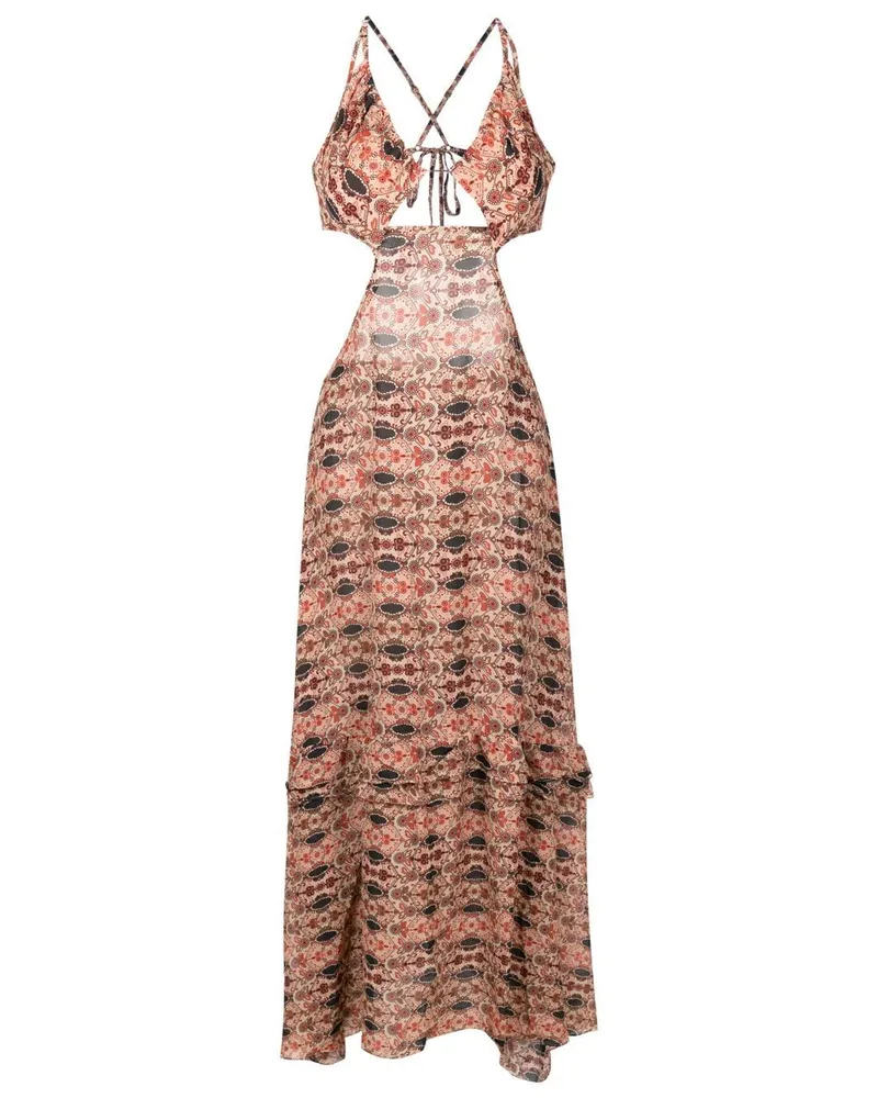 Amir Slama Kleid mit Blumen-Print - Mehrfarbig Mehrfarbig