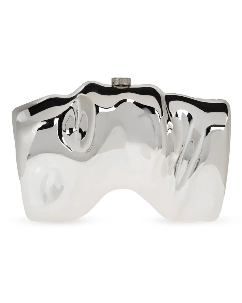 Cult Gaia Scrunch Clutch Silber