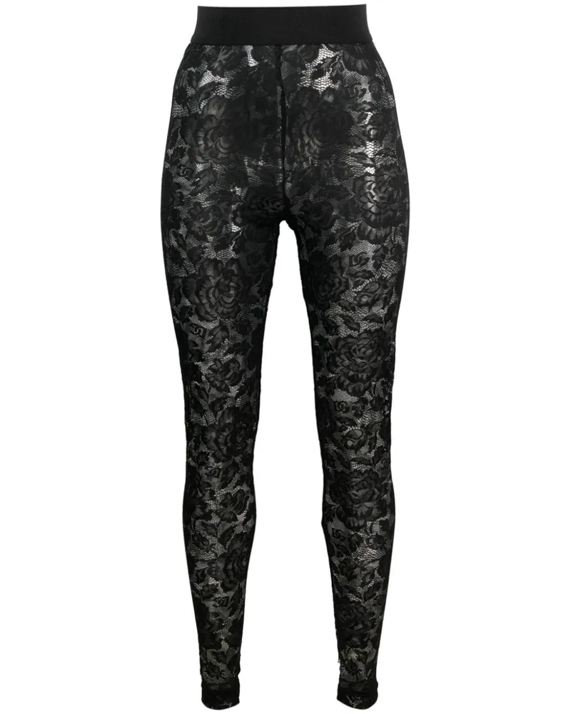 Dolce & Gabbana Body aus floraler Spitze - Schwarz Schwarz