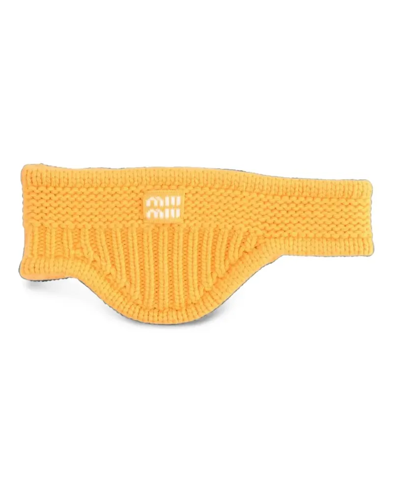 Miu Miu wool and cashmere headband with ear flaps - Gelb Gelb
