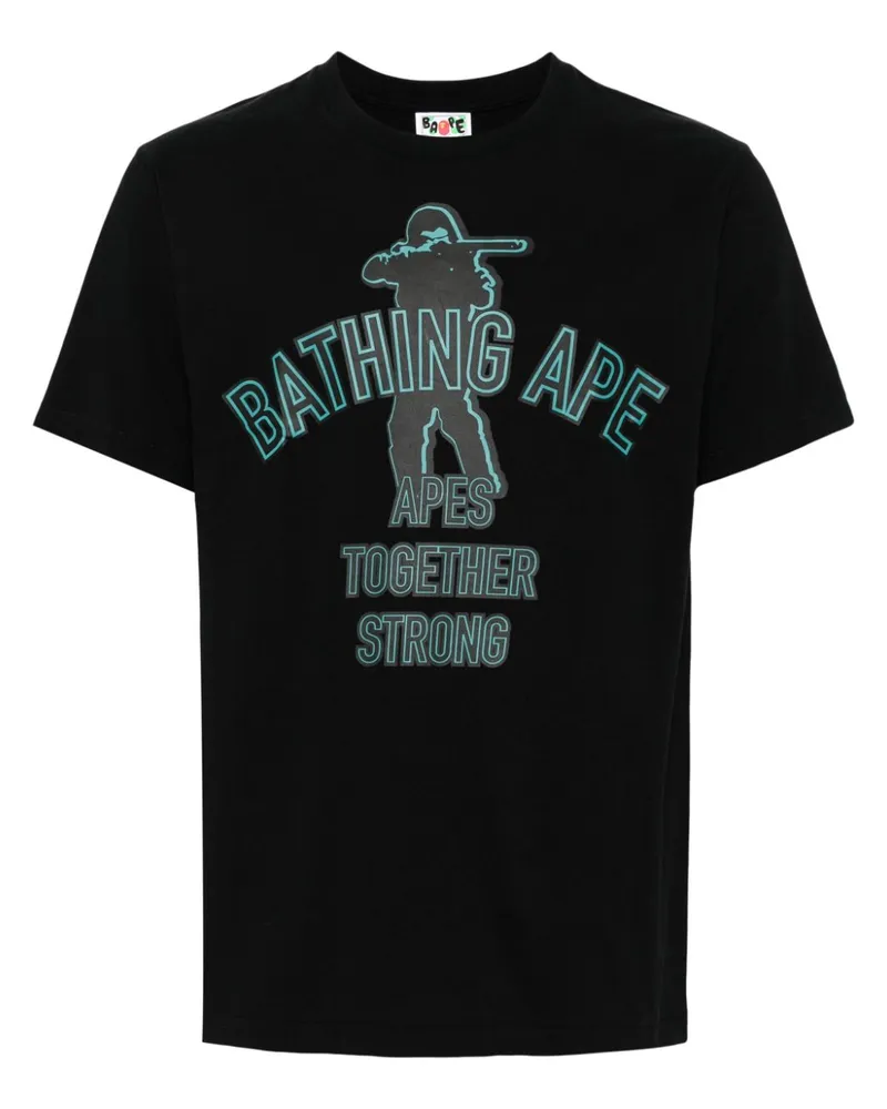 BAPE T-Shirt mit Logo-Print - Schwarz Schwarz
