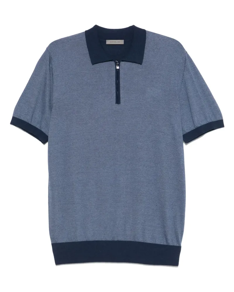 Corneliani Gestricktes Poloshirt - Blau Blau