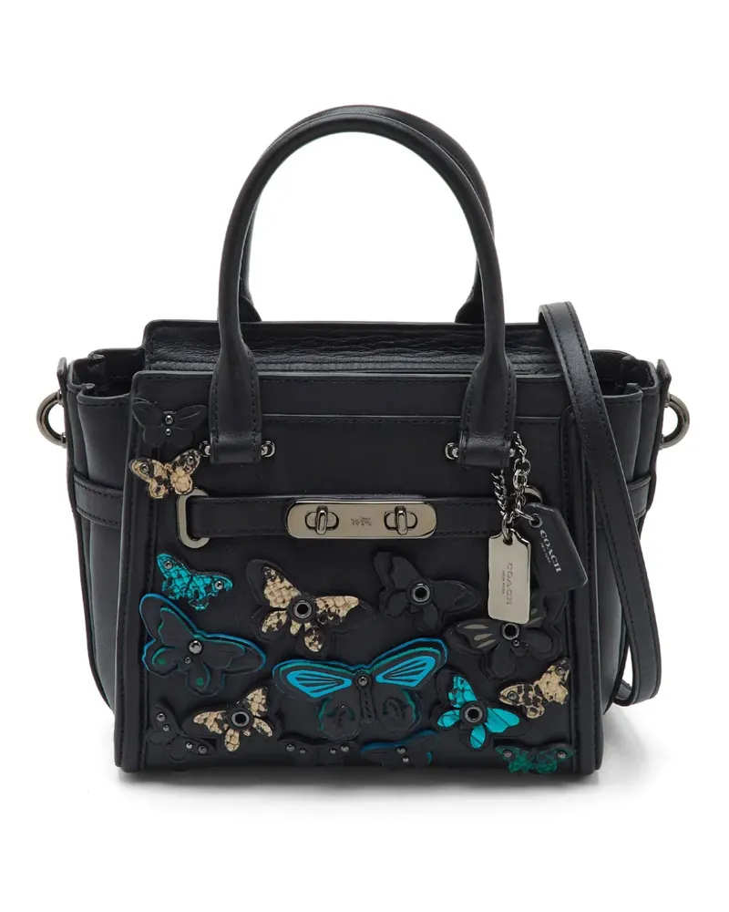 Coach Swagger Handtasche mit Schmetterling - Schwarz Schwarz