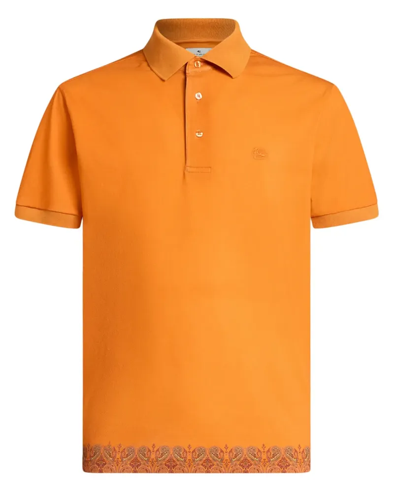 Etro Poloshirt mit Paisley-Besatz - Orange Orange