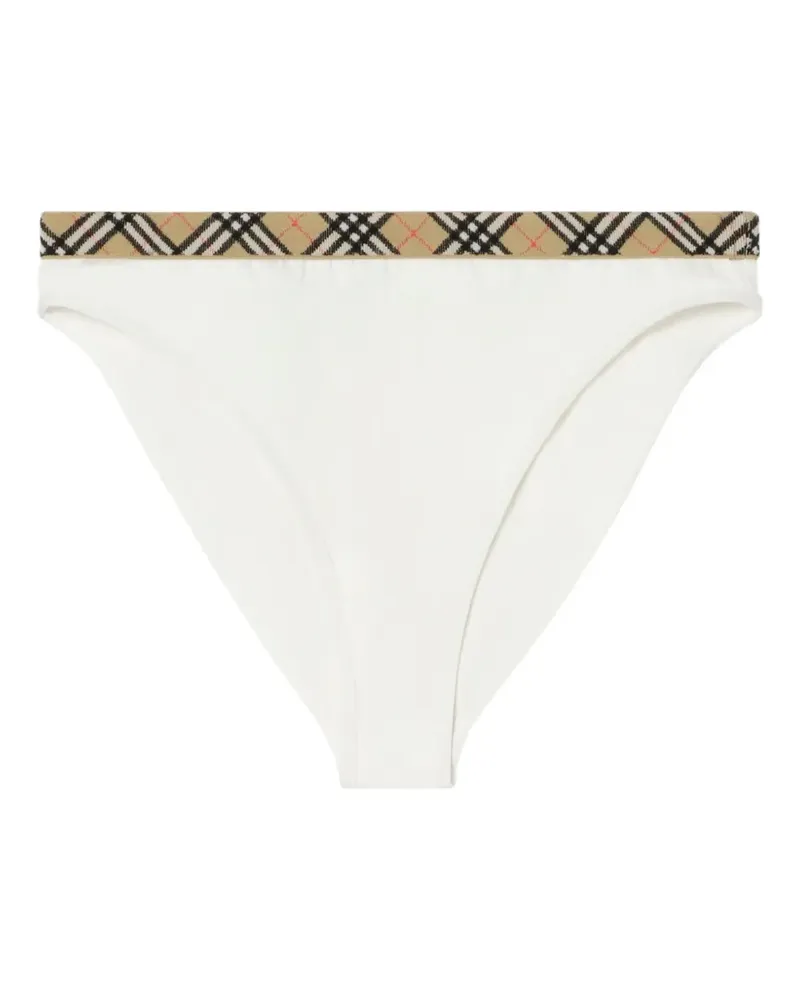 Burberry Check-trim bikini briefs - Weiß Weiß