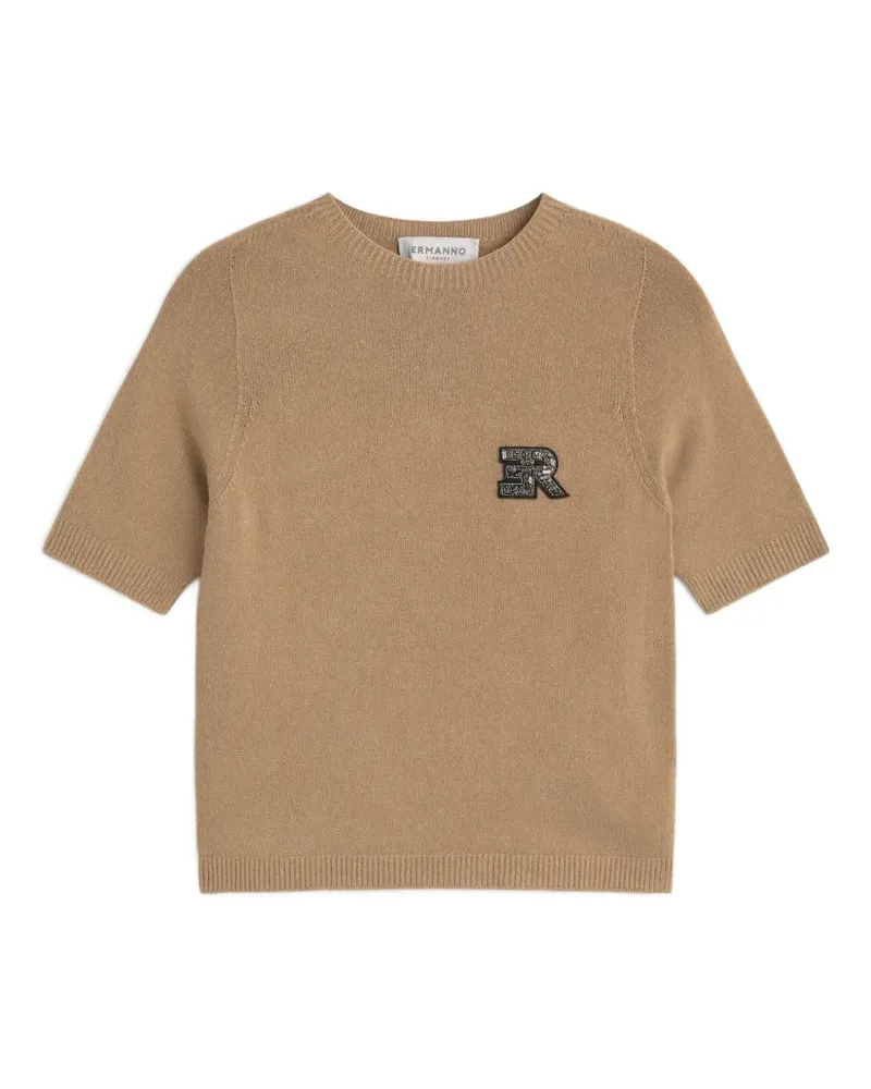 Ermanno Scervino T-Shirt mit Pailletten - Braun Braun