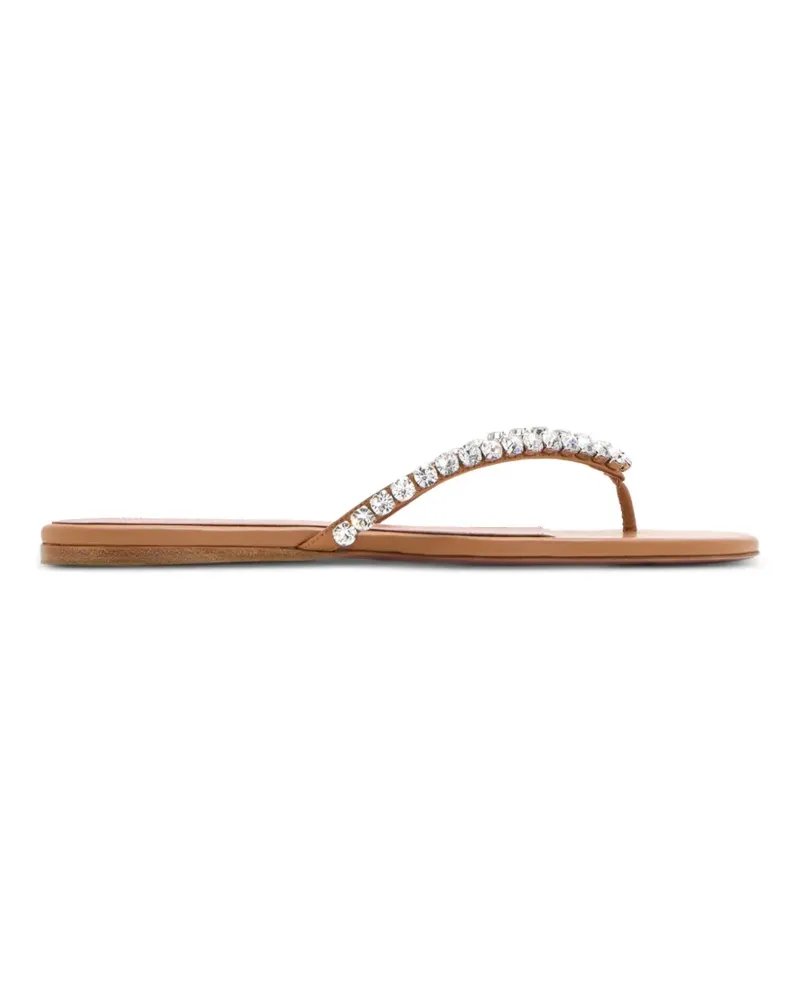 Amina Muaddi Gigi crystal-embellished leather sandals - Nude Nude