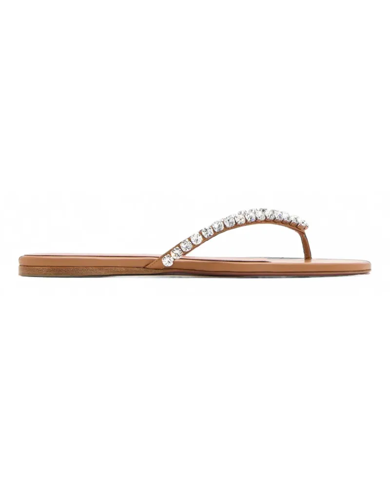 Amina Muaddi Gigi crystal-embellished leather sandals - Nude Nude