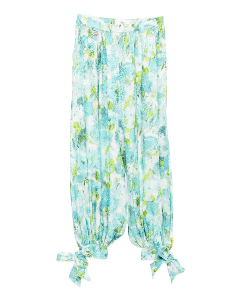 Chloé Hose mit Blumenprint - Blau Blau