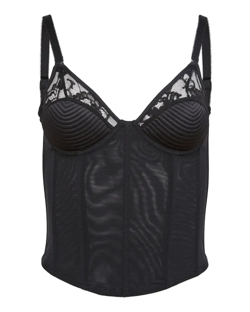 Fleur Du Mal Bustier aus Spitze - Schwarz Schwarz
