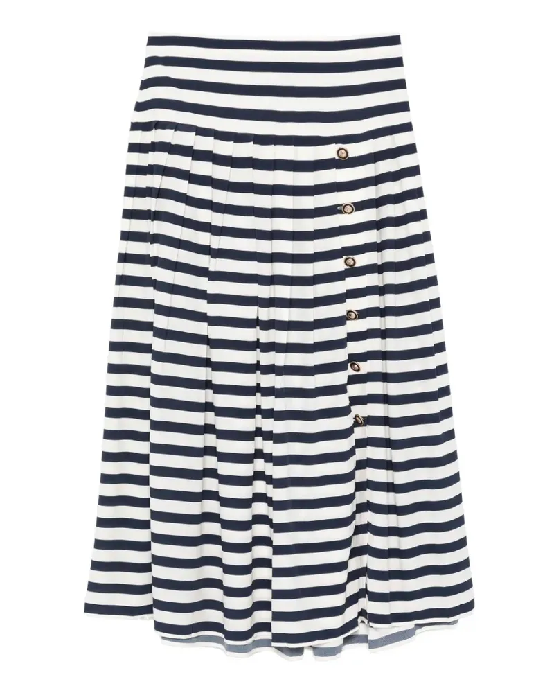 RIXO Una striped midi skirt - Blau Blau