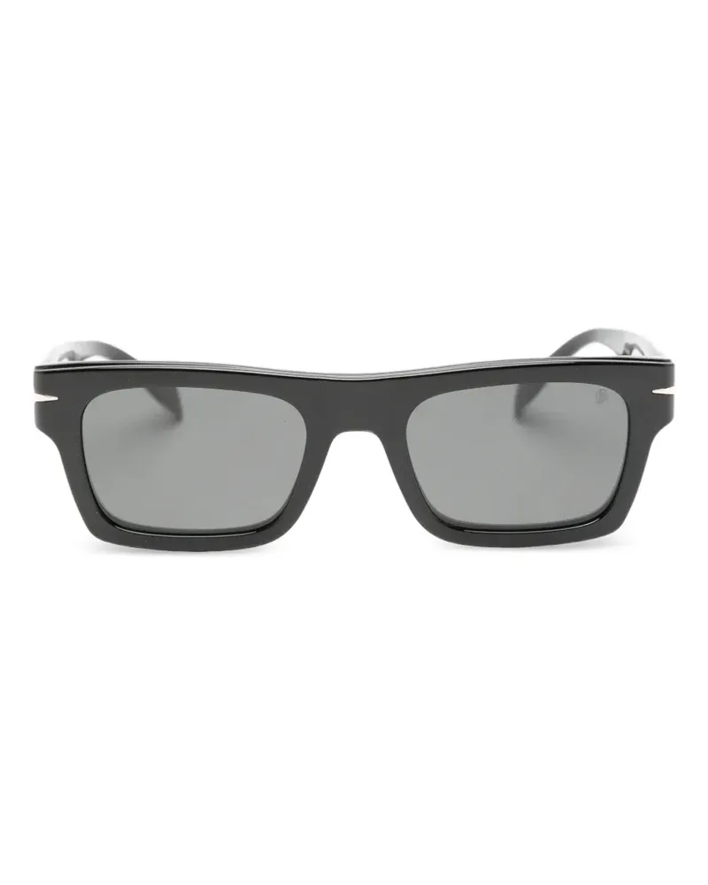 EYEWEAR by DAVID BECKHAM DB7129 Clip-On-Sonnenbrille mit eckigem Gestell - Schwarz Schwarz