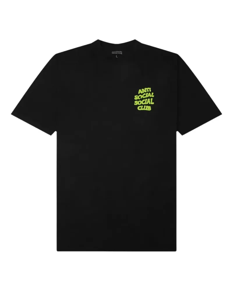 Anti Social Social Club T-Shirt mit leuchtendem Logo - Schwarz Schwarz