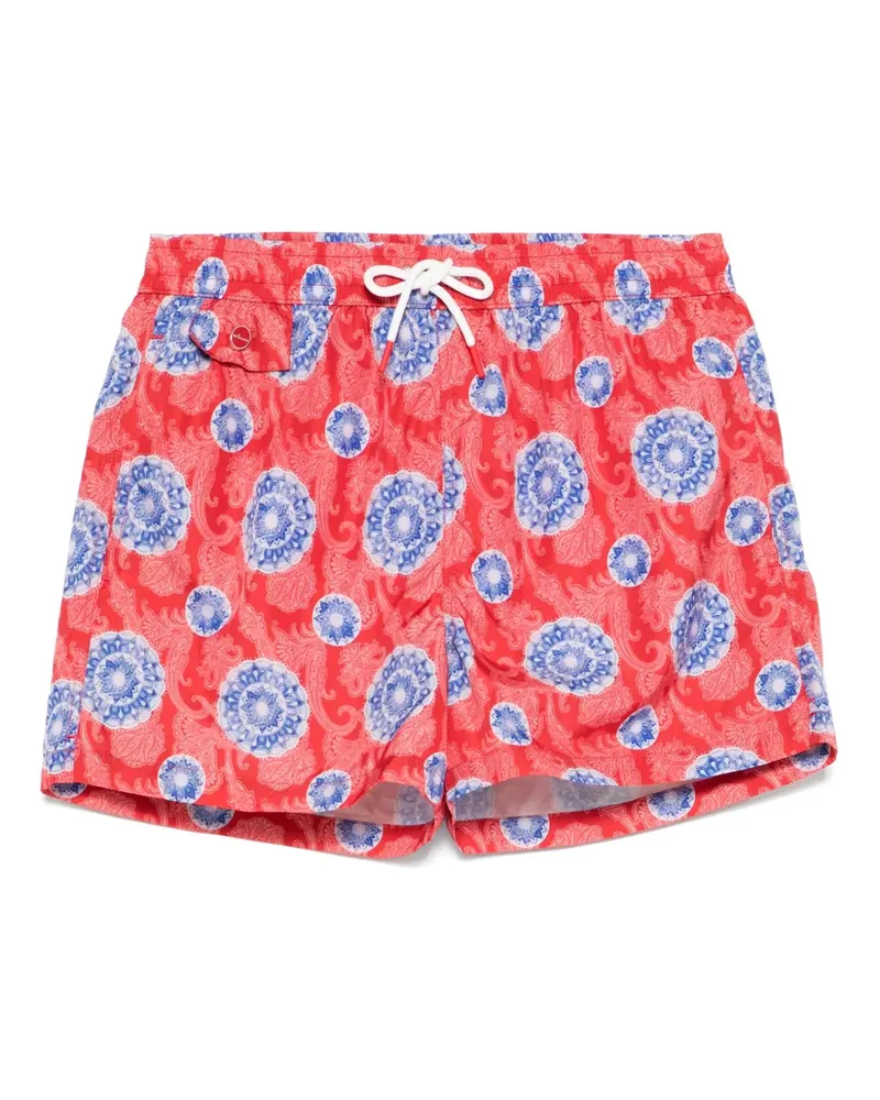Kiton Badeshorts mit Paisley-Print - Rot Rot
