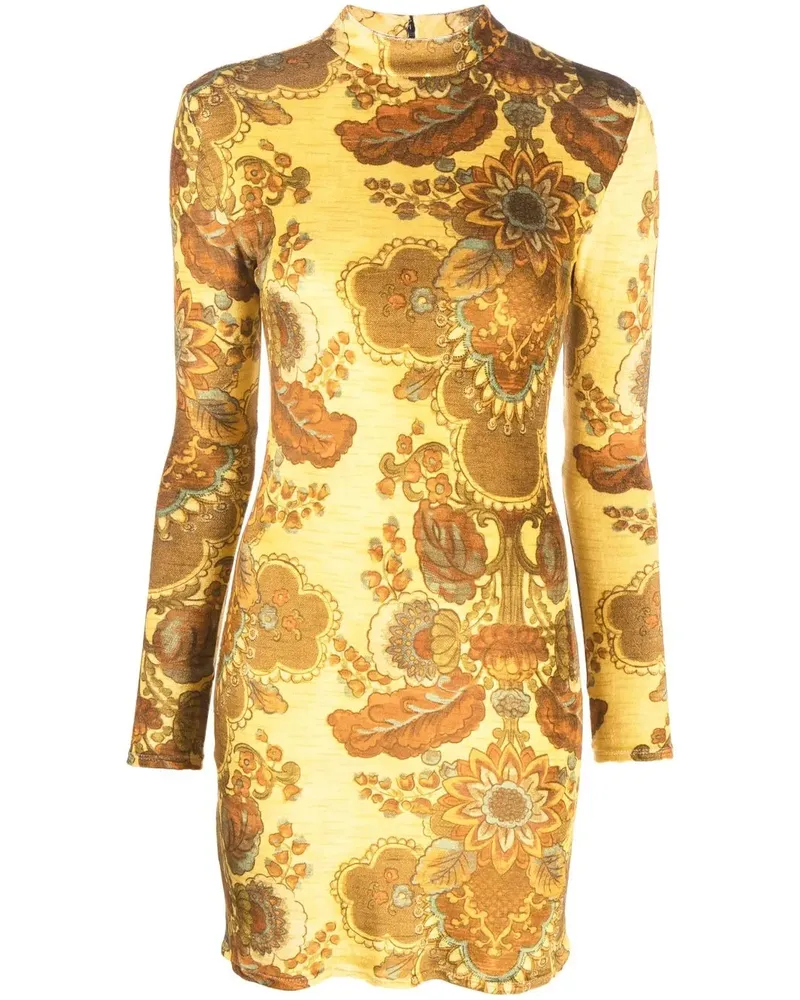 KWAIDAN EDITIONS Kleid mit grafischem Print - Gelb Gelb