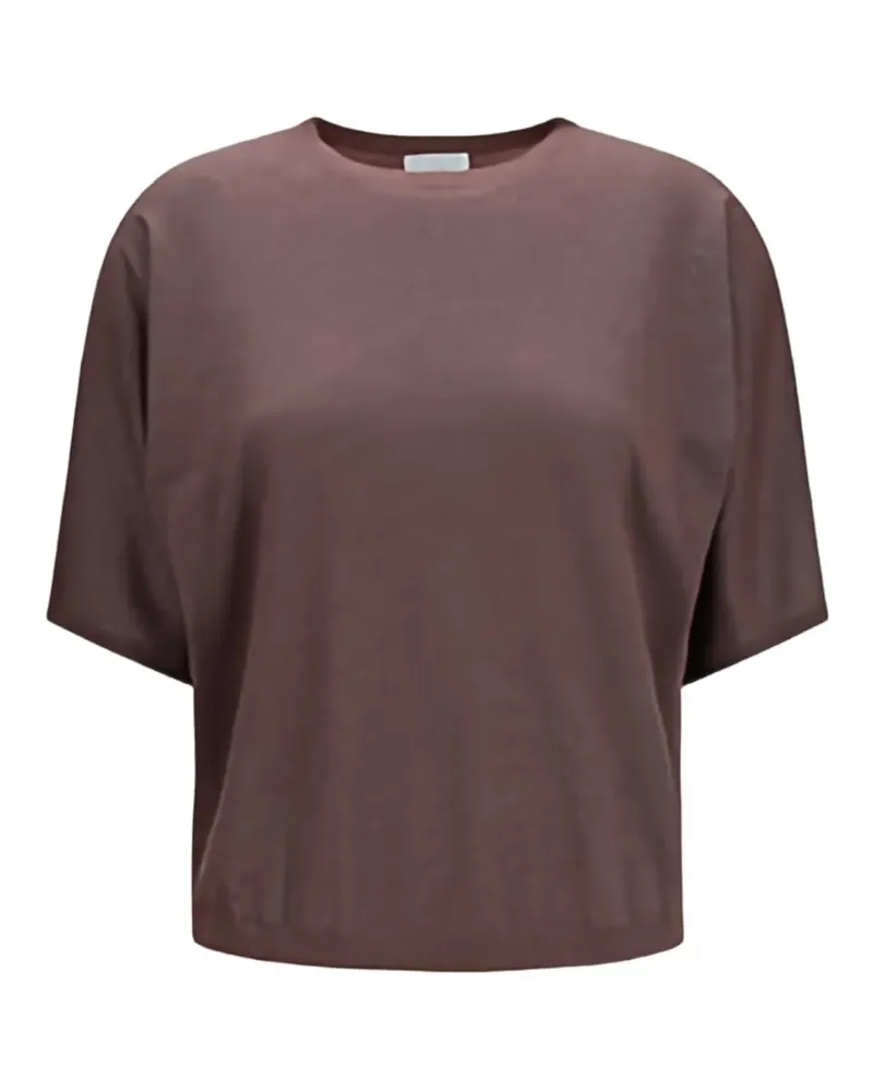 Brunello Cucinelli Kurzärmeliger Pullover im Metallic-Look - Braun Braun