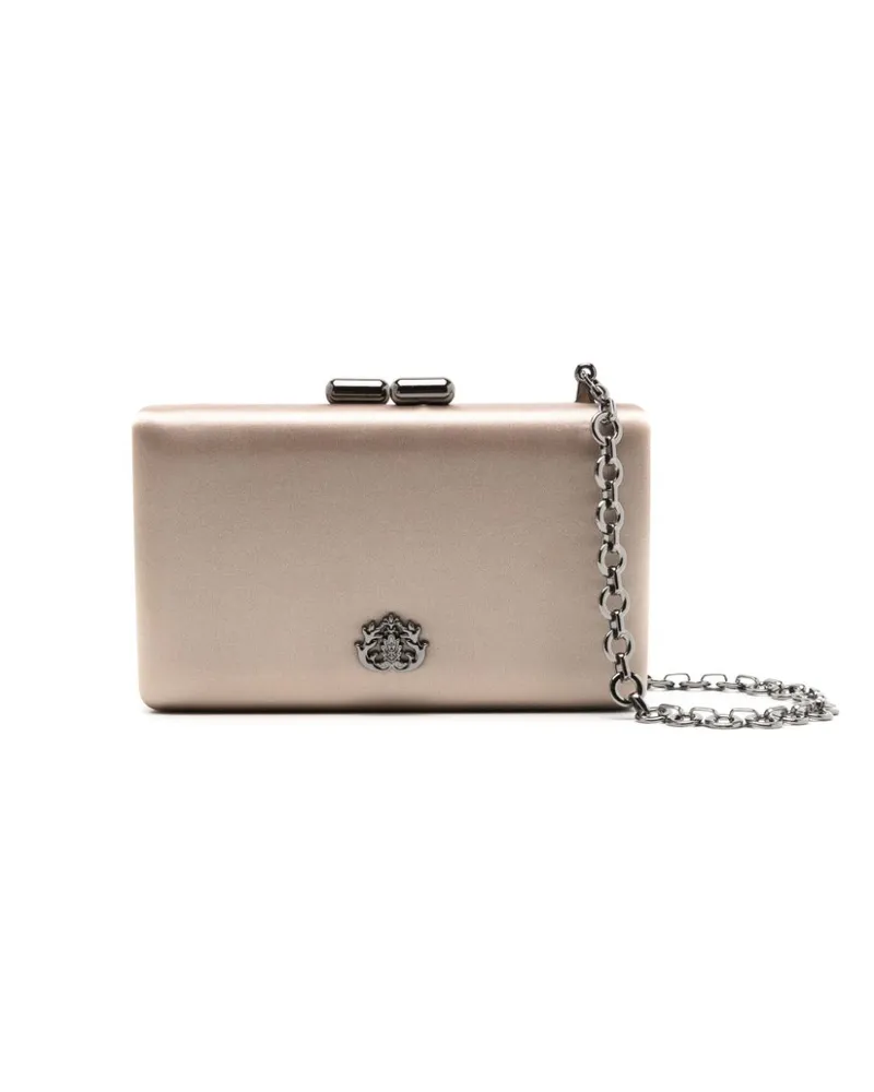 ISLA Eva Clutch mit Logo-Schild - Braun Braun