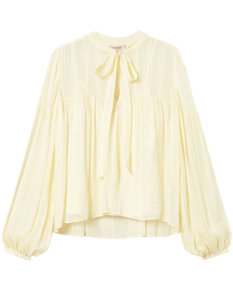 Twin-Set Gestreifte Bluse aus Jacquard - Nude Nude