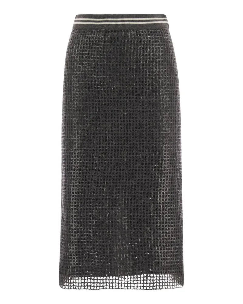 Brunello Cucinelli Rock mit Pailletten - Grau Grau