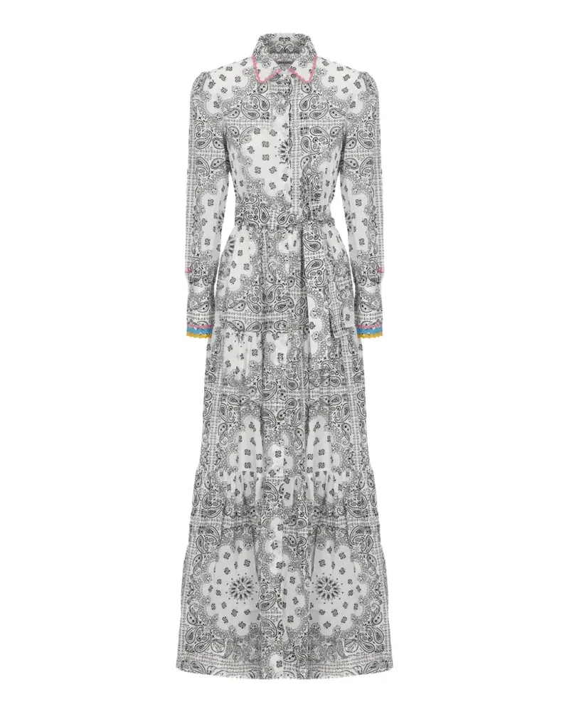 MC2 Saint Barth Jensen paisley-print tiered maxi dress - Grau Grau