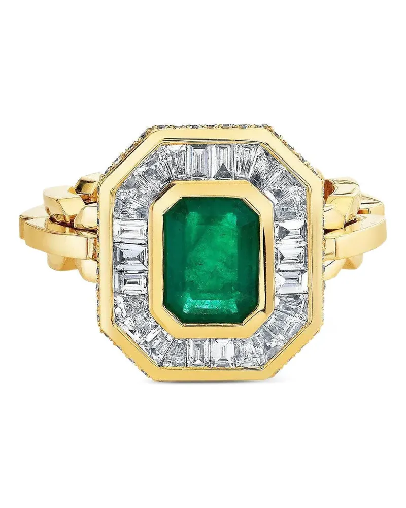 SHAY Deco Ring mit Smaragd und Diamant - Gold Gold