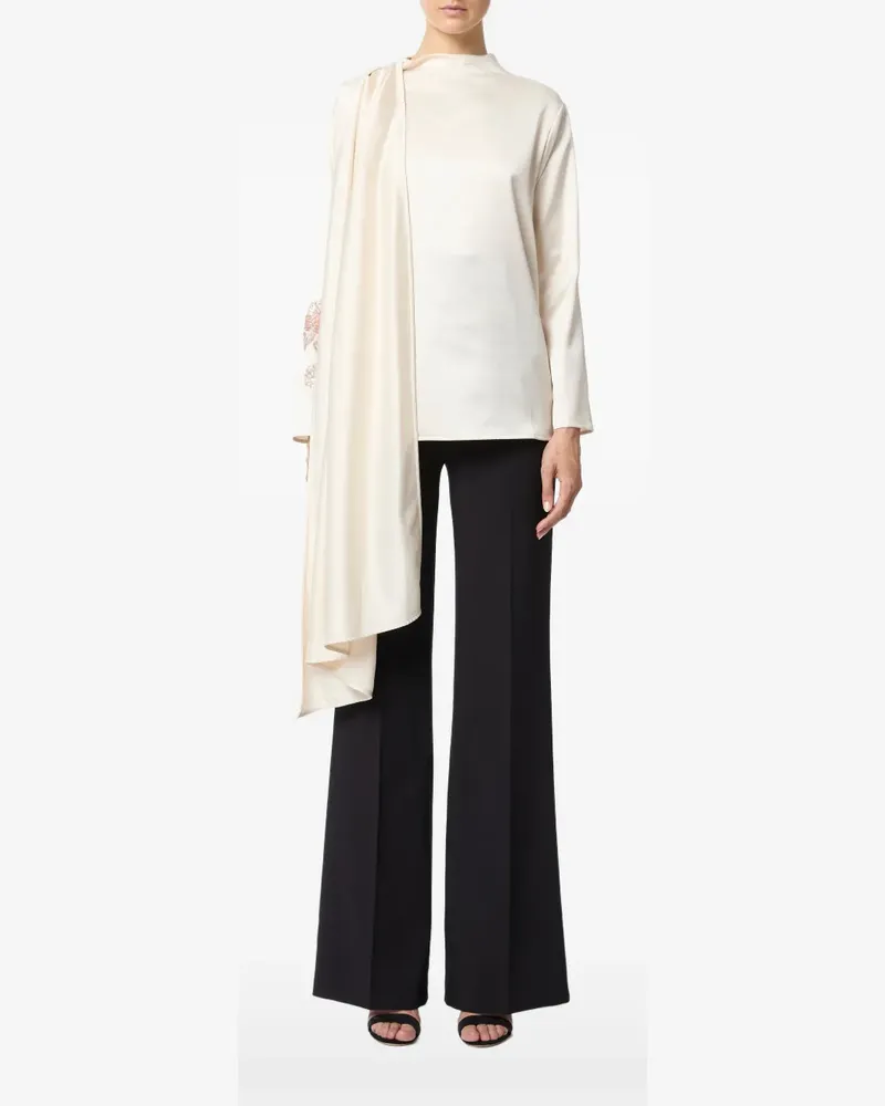 Elisabetta Franchi Klassische Satinbluse - Weiß Weiß