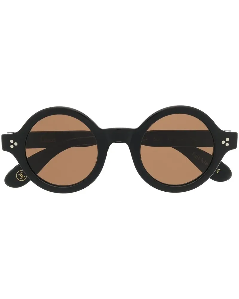 Lesca Runde Saga Sonnenbrille - Schwarz Schwarz