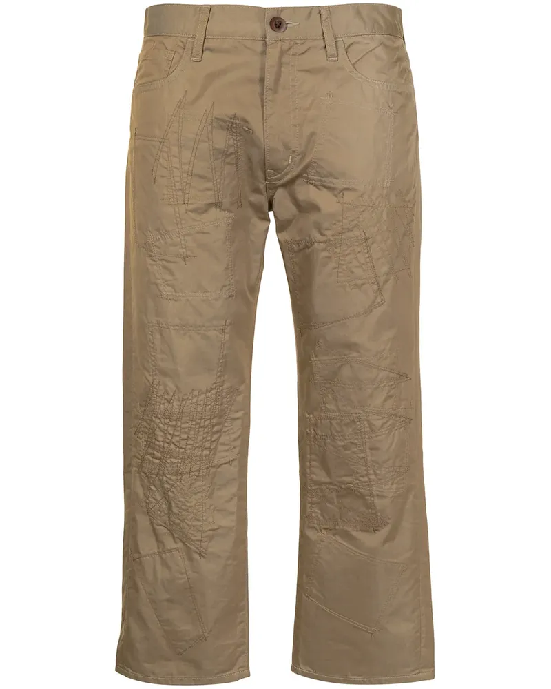 Junya Watanabe Bestickte Cropped-Chino - Braun Braun