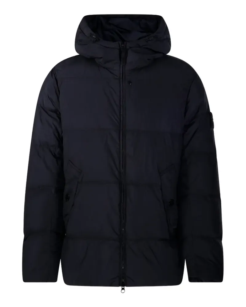 Stone Island Compass-badge hooded padded coat - Schwarz Schwarz